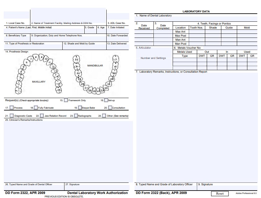 dd Form 2322 fillable