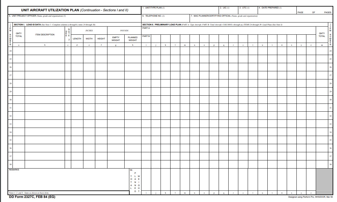 dd Form 2327C fillable