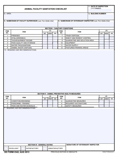 dd Form 2342 fillable