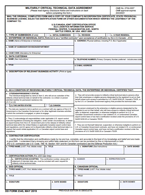 dd Form 2345 fillable