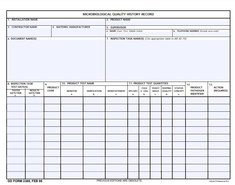 dd Form 2385 fillable