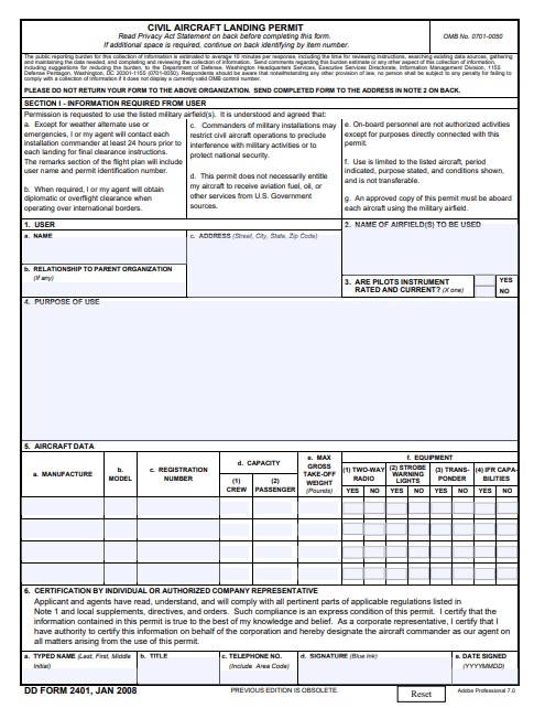 dd Form 2401 fillable