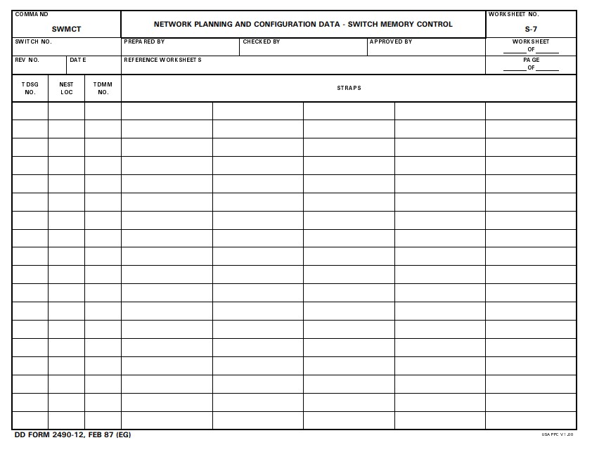 dd Form 2490-12 fillable