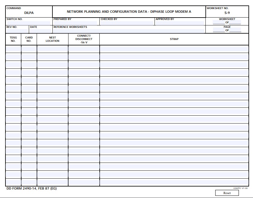 dd Form 2490-14 fillable