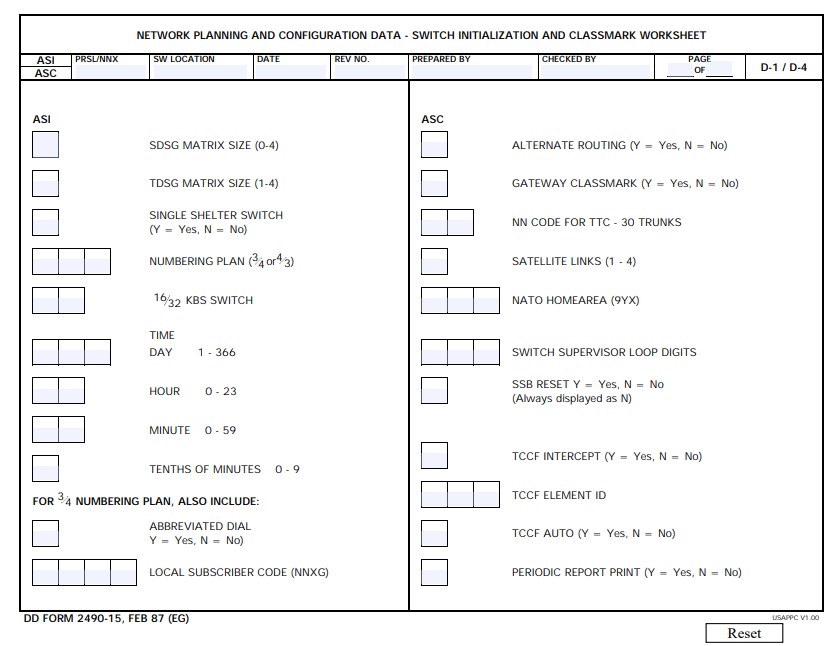 dd Form 2490-15 fillable