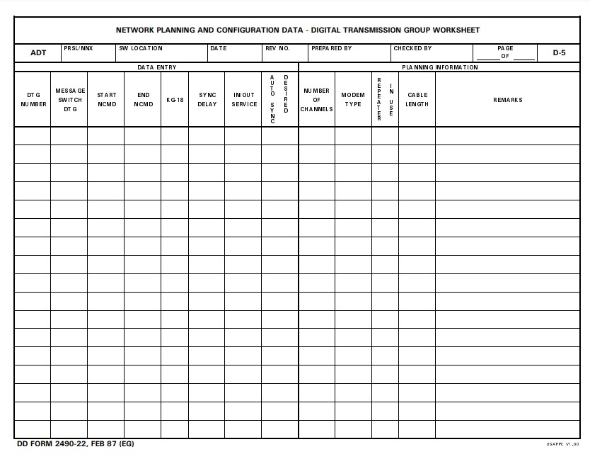 dd Form 2490-22 fillable