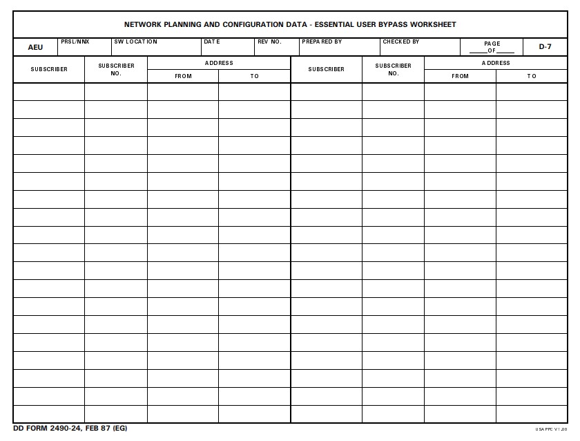 dd Form 2490-24 fillable