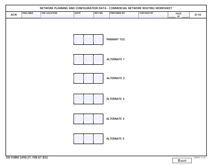 dd Form 2490-27 fillable