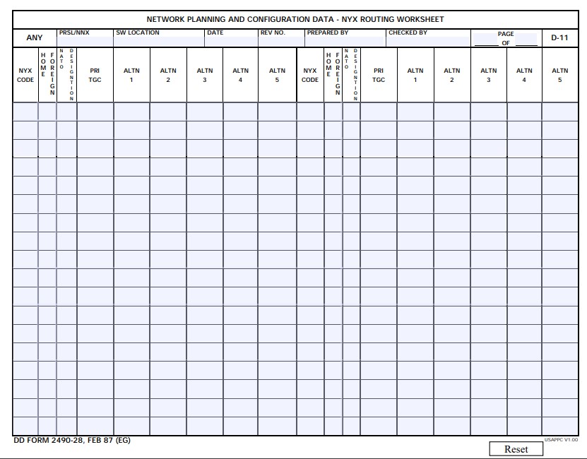 dd Form 2490-28 fillable