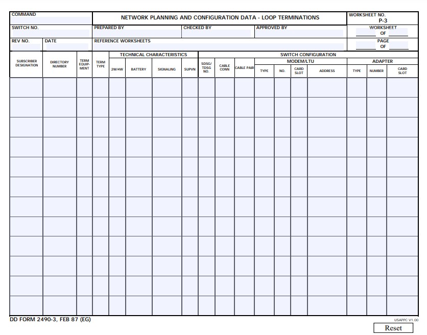 dd Form 2490-3 fillable