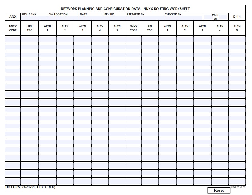 dd Form 2490-31 fillable