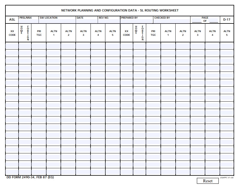 dd Form 2490-34 fillable