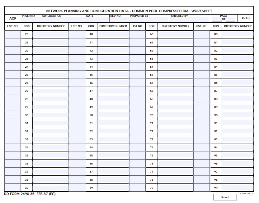 dd Form 2490-35 fillable