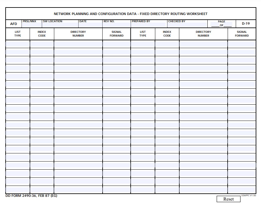 dd Form 2490-36 fillable