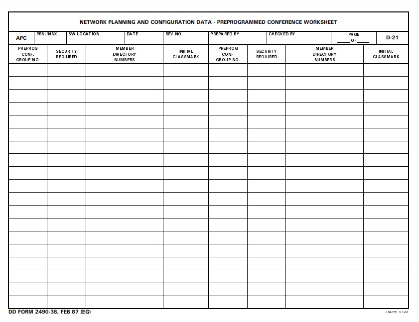 dd Form 2490-38 fillable