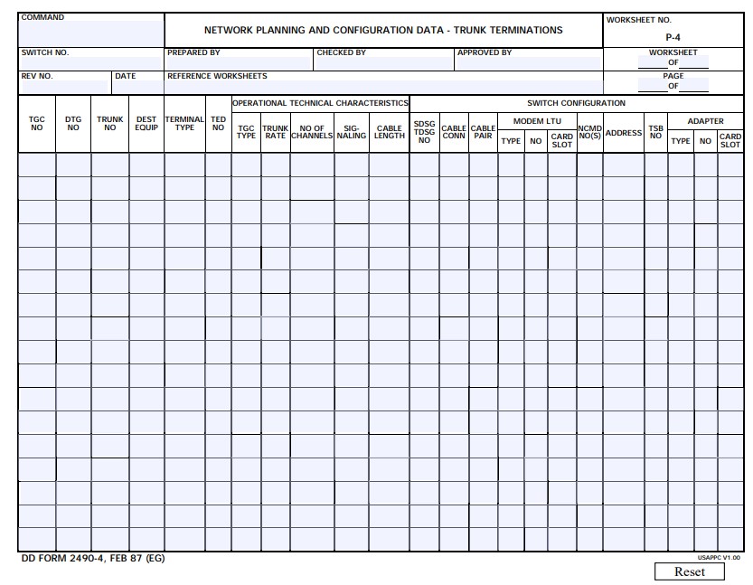 dd Form 2490-4 fillable