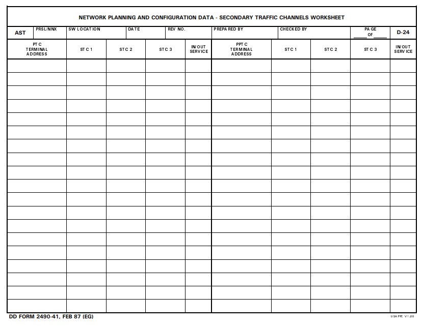 dd Form 2490-41 fillable