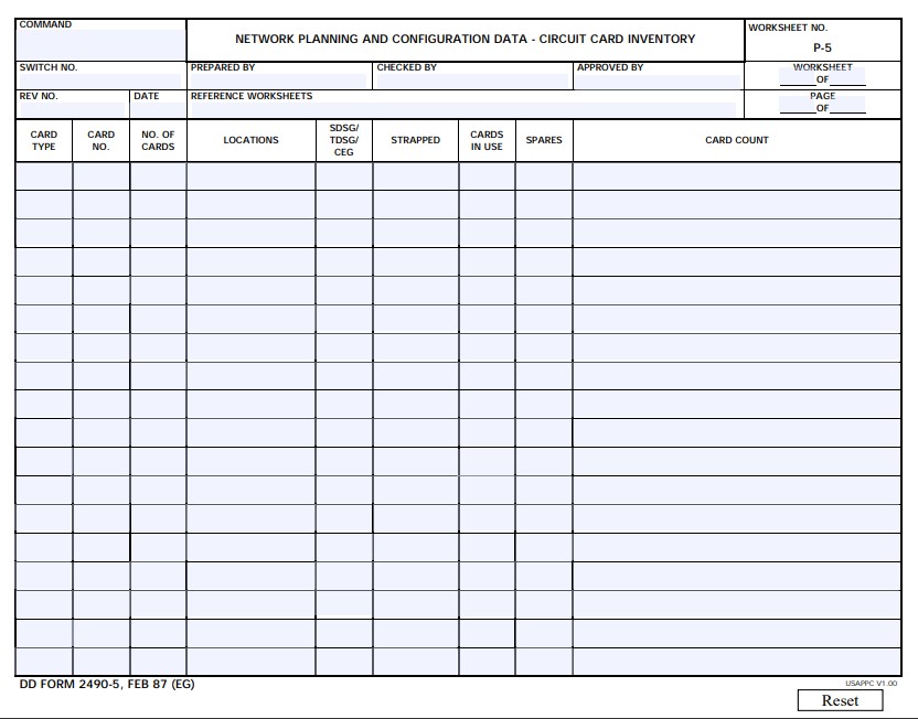 dd Form 2490-5 fillable