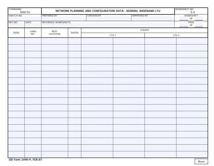 dd Form 2490-9 fillable