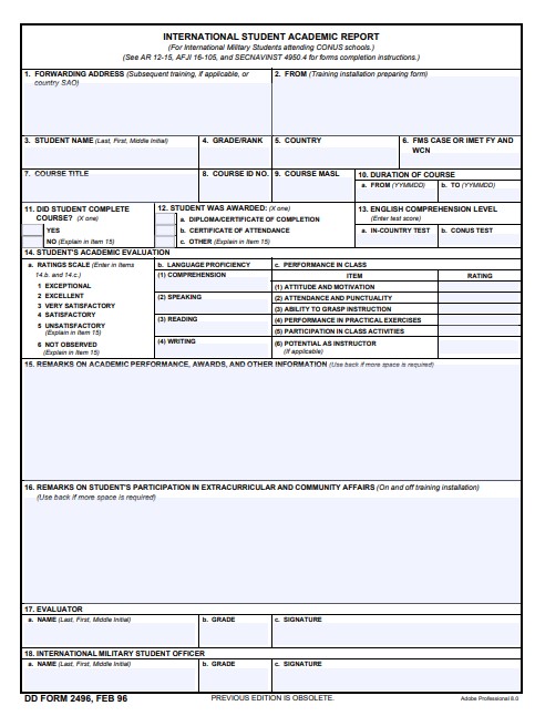 dd Form 2496 fillable