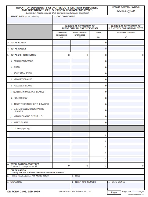 dd Form 2498 fillable