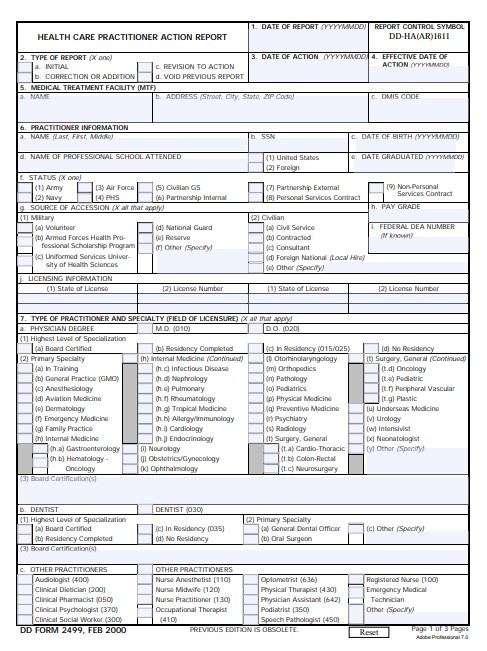 dd Form 2499 fillable