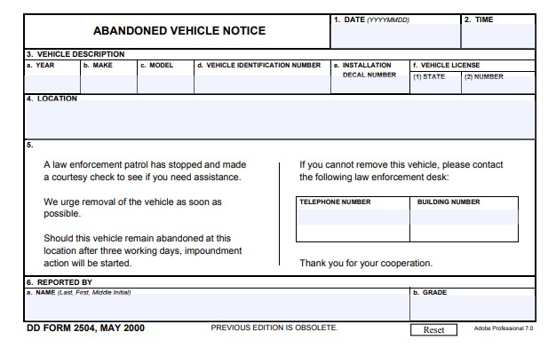 dd Form 2504 fillable