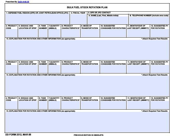 dd Form 2512 fillable