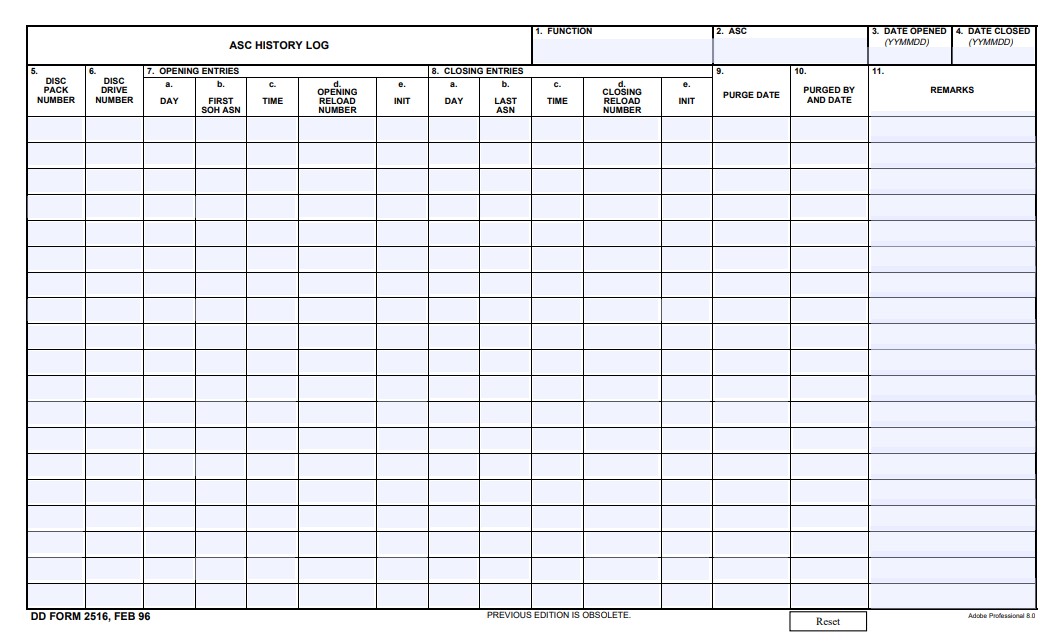 dd Form 2516 fillable