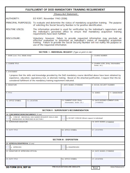 dd Form 2518 fillable