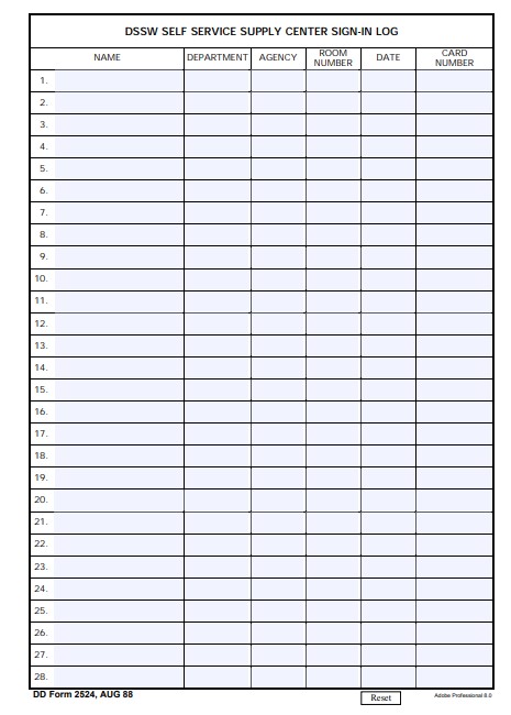 dd Form 2524 fillable