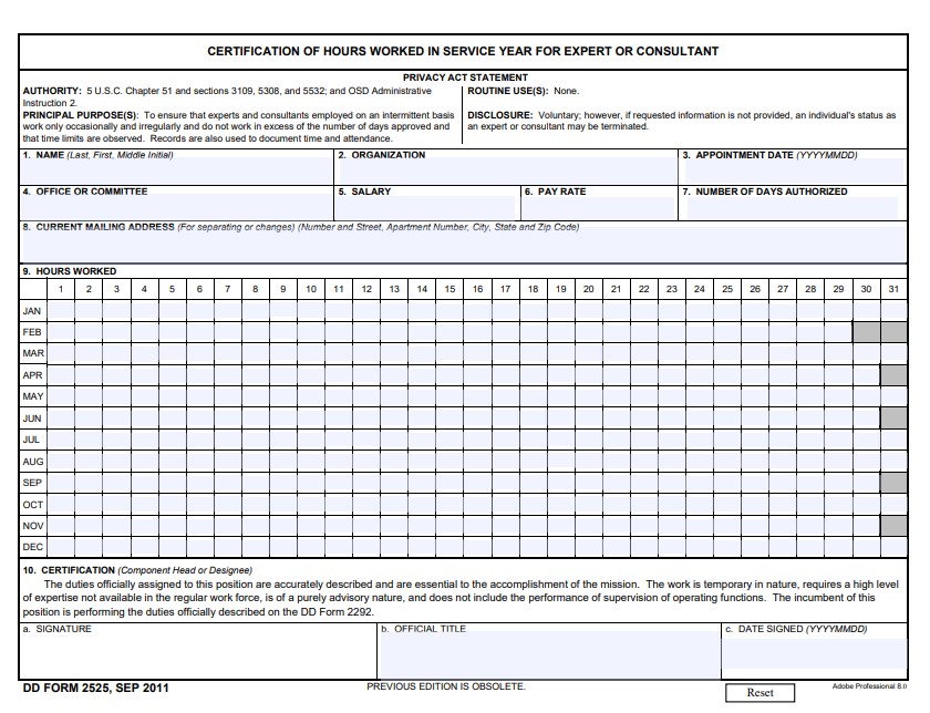 dd Form 2525 fillable