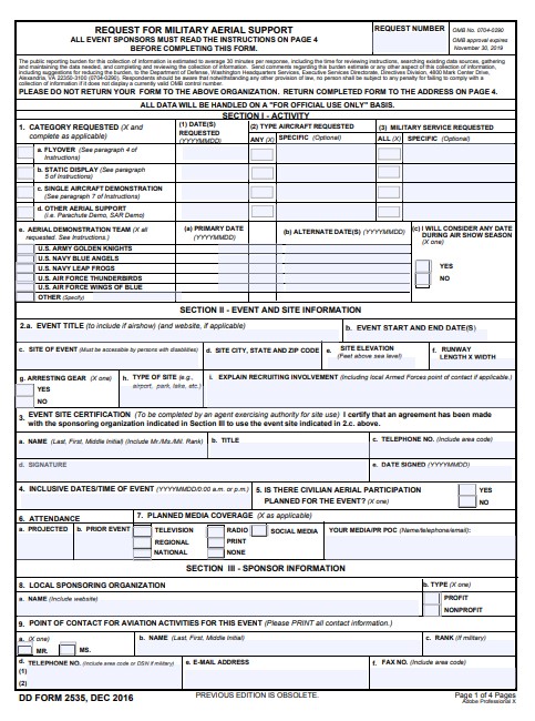 dd Form 2535 fillable