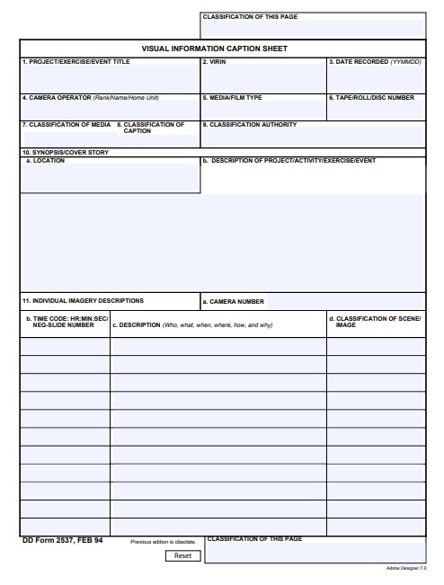 dd Form 2537 fillable