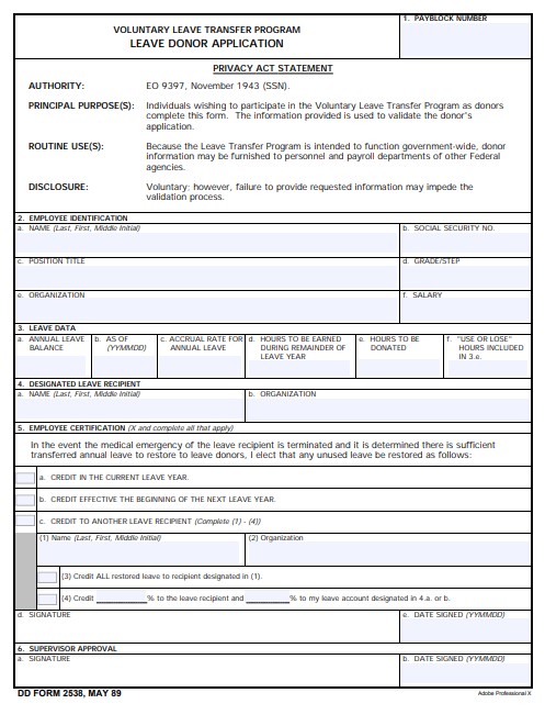 dd Form 2538 fillable