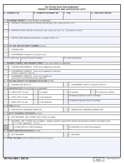 dd Form 2554-1 fillable