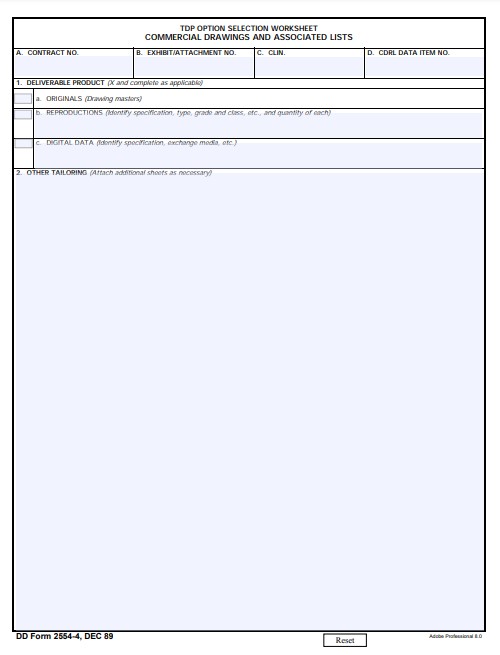 dd Form 2554-4 fillable