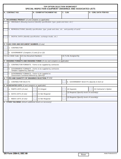 dd Form 2554-5 fillable