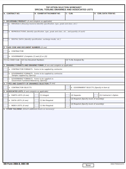 dd Form 2554-6 fillable