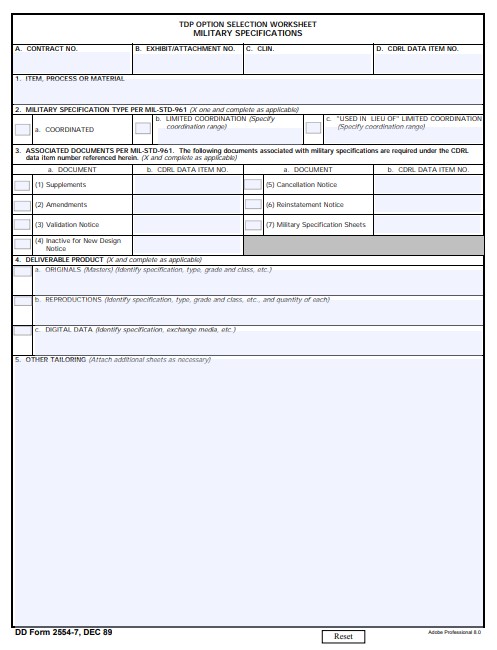 dd Form 2554-7 fillable