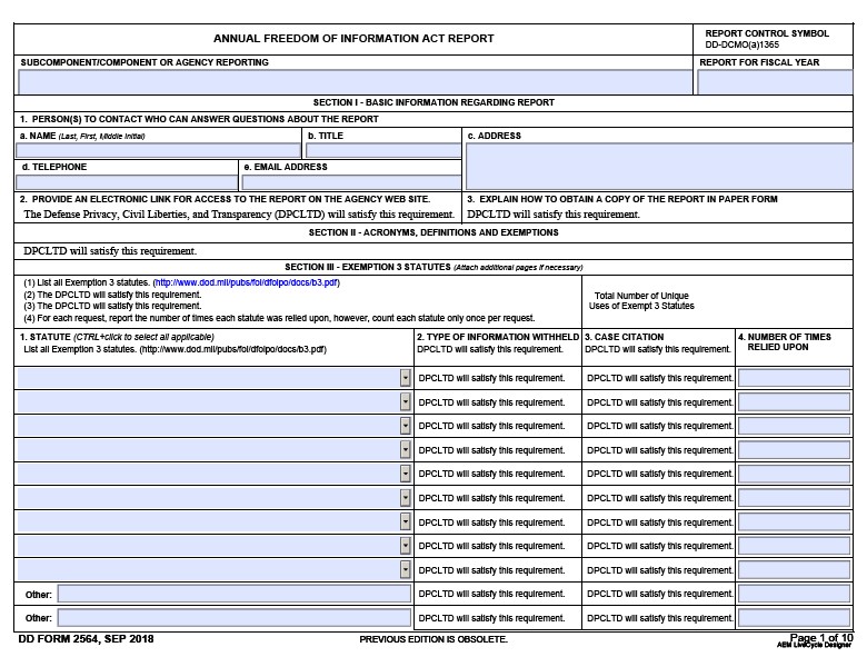 dd Form 2564 fillable