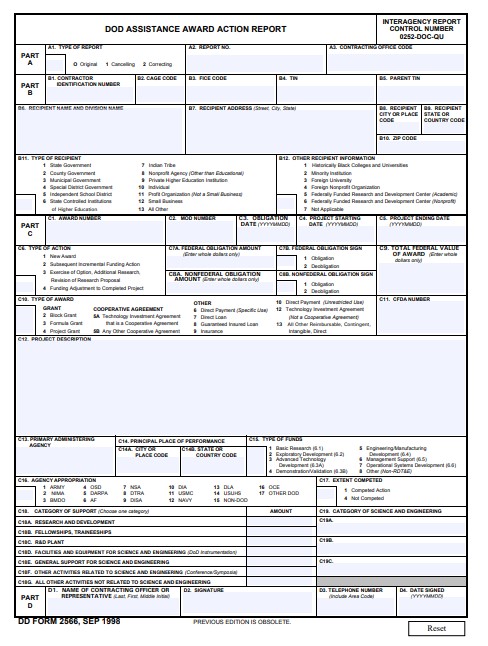 dd Form 2566 fillable