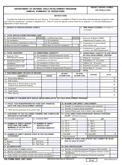 dd Form 2605 fillable