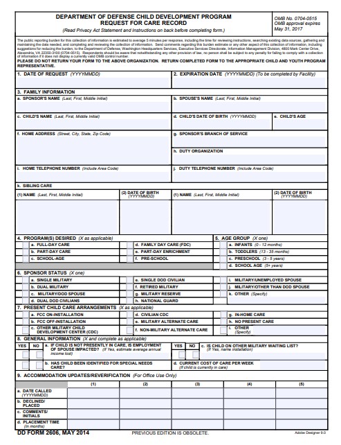 dd Form 2606 fillable