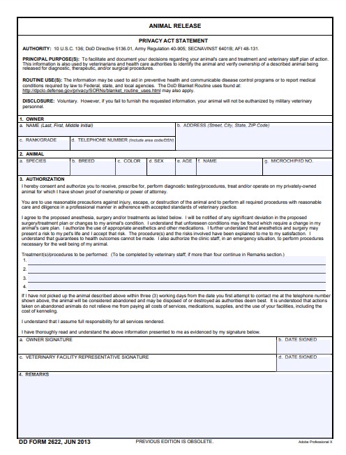 dd Form 2622 fillable