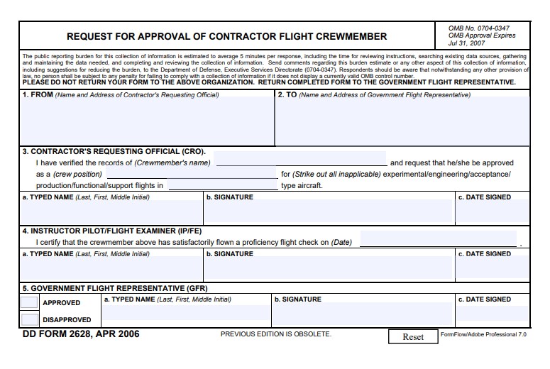 dd Form 2628 fillable