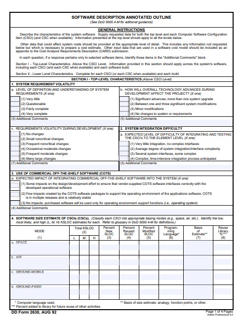 dd Form 2630 fillable