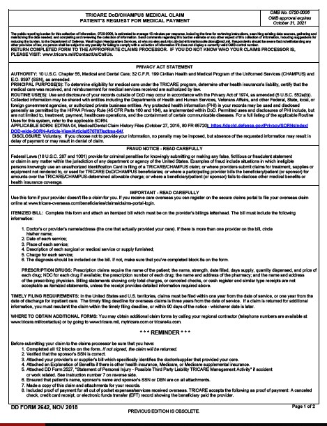 dd Form 2642 fillable