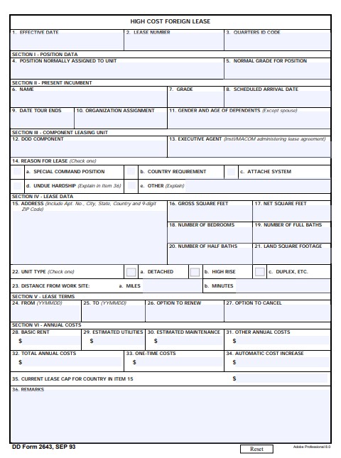 dd Form 2643 fillable