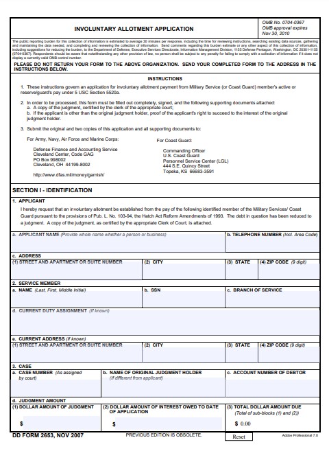 dd Form 2653 fillable